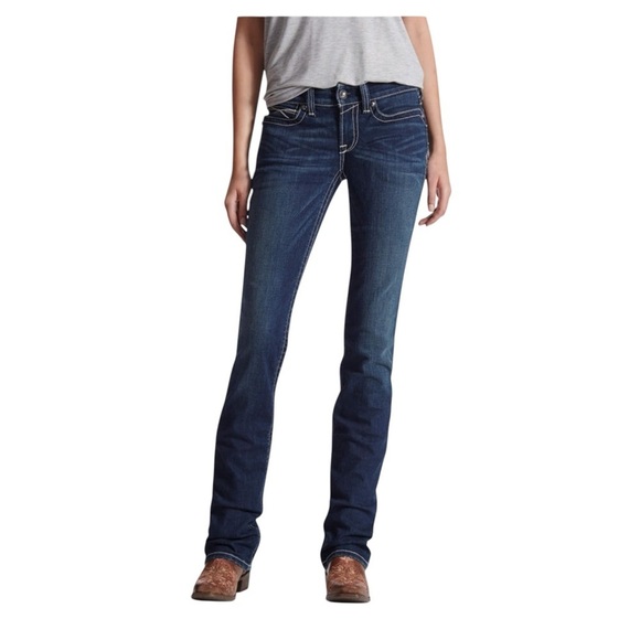 Ariat R.E.A.L. Mid Rise Stretch Icon Stackable Straight Leg Jean Sz 27 - Picture 1 of 14